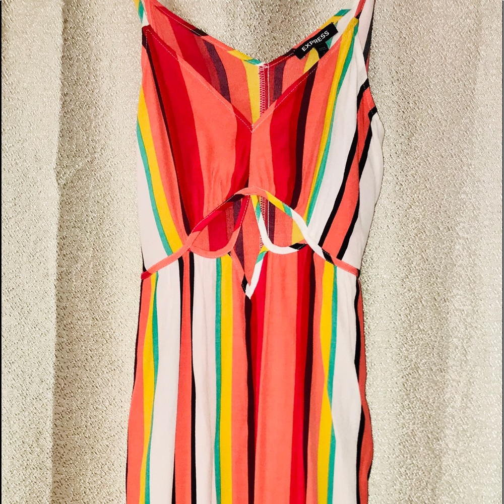 express multi-colored stripped maxi w/ cutout